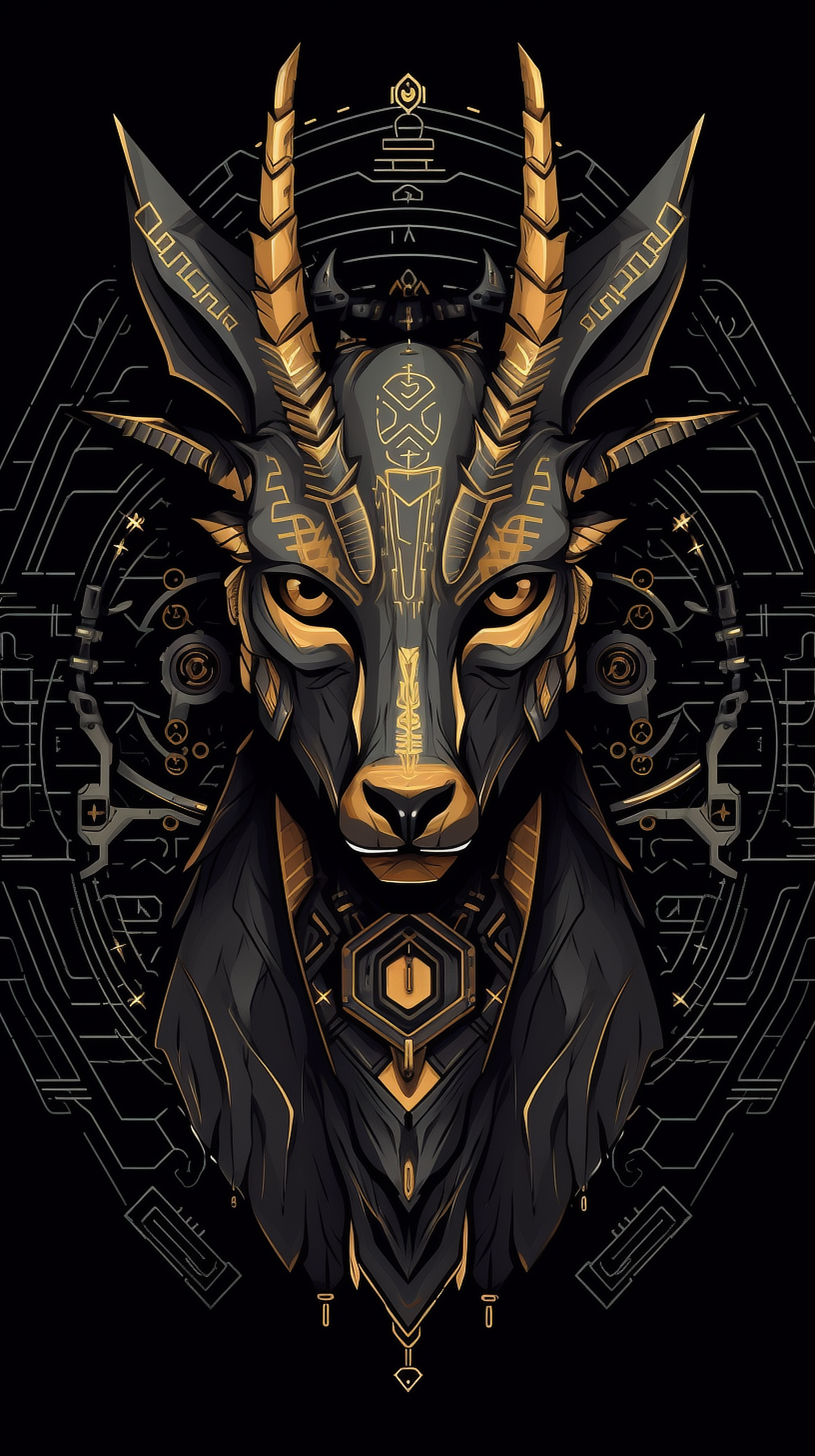 a digital art of a goat