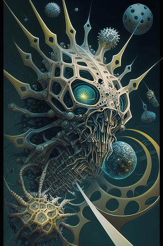 a computer generated artwork of a robot