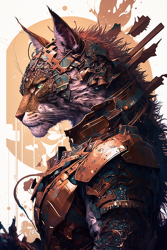 a cat in a suit of armor