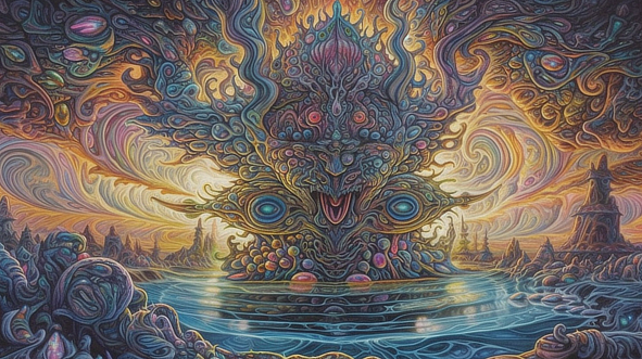 a colorful artwork of a monster