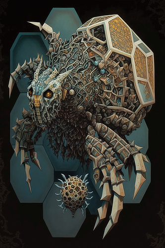 a artwork of a robot creature