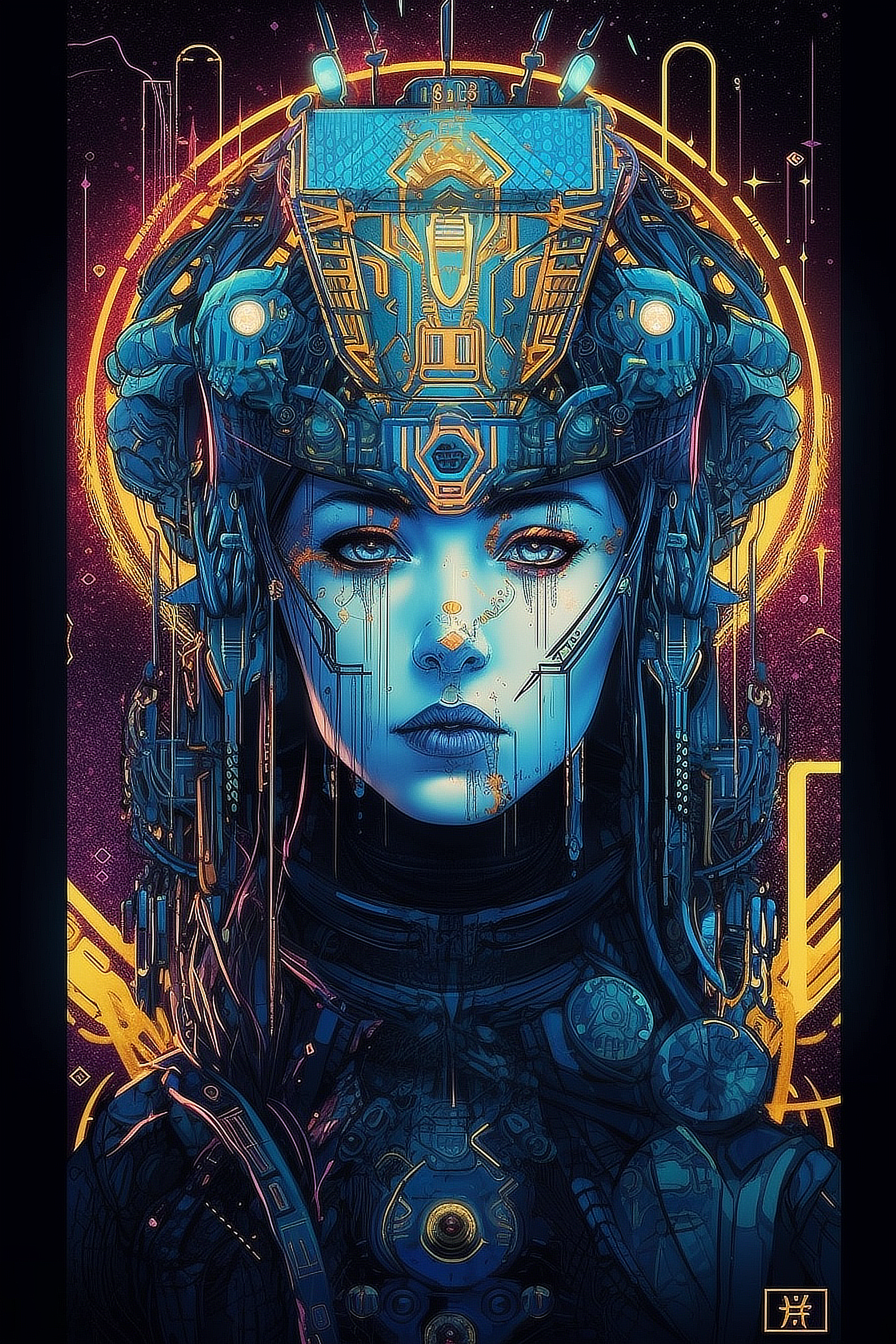 a woman with a helmet