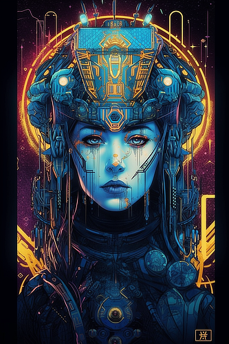 a woman with a helmet