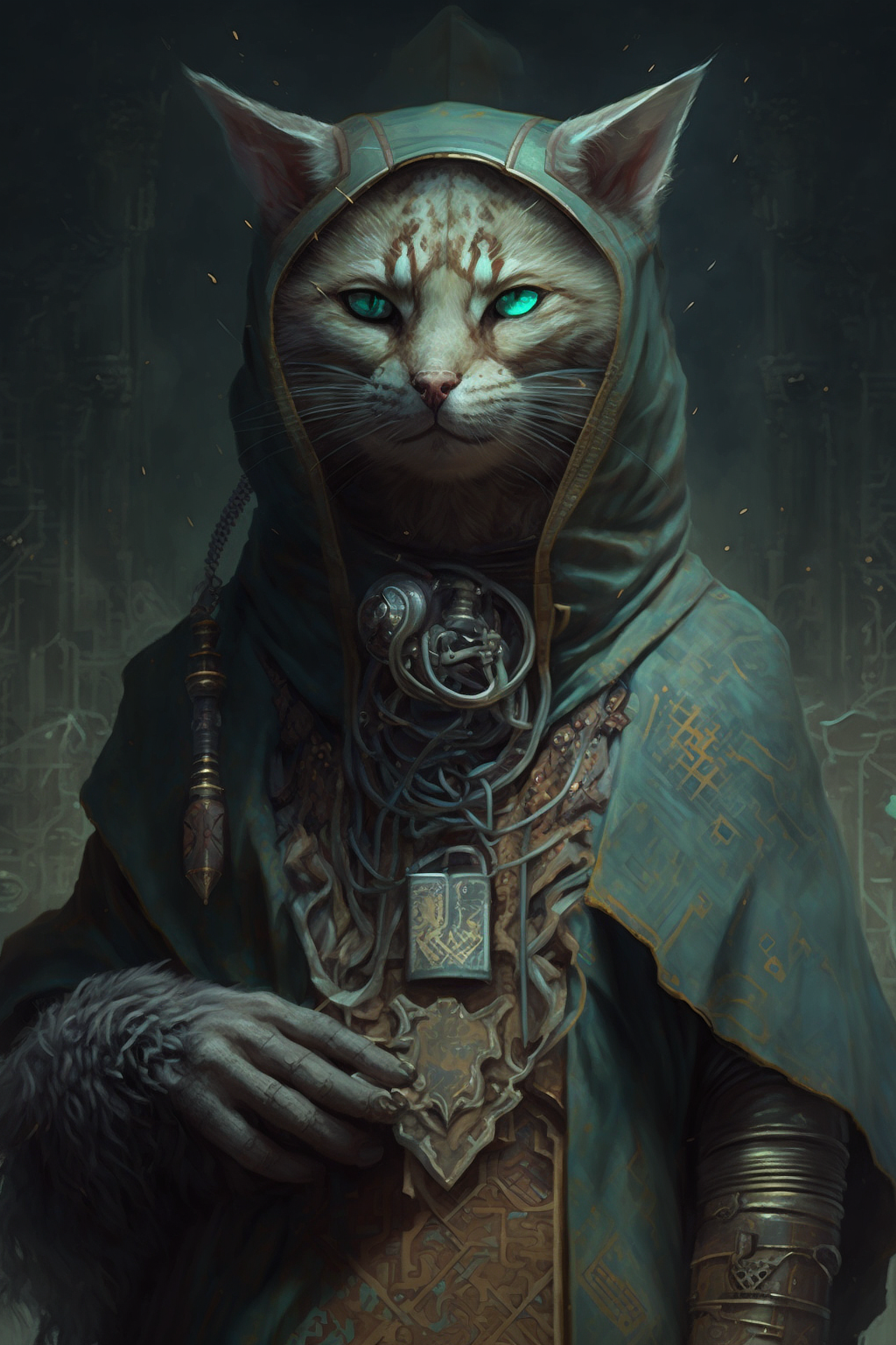 a cat wearing a garment