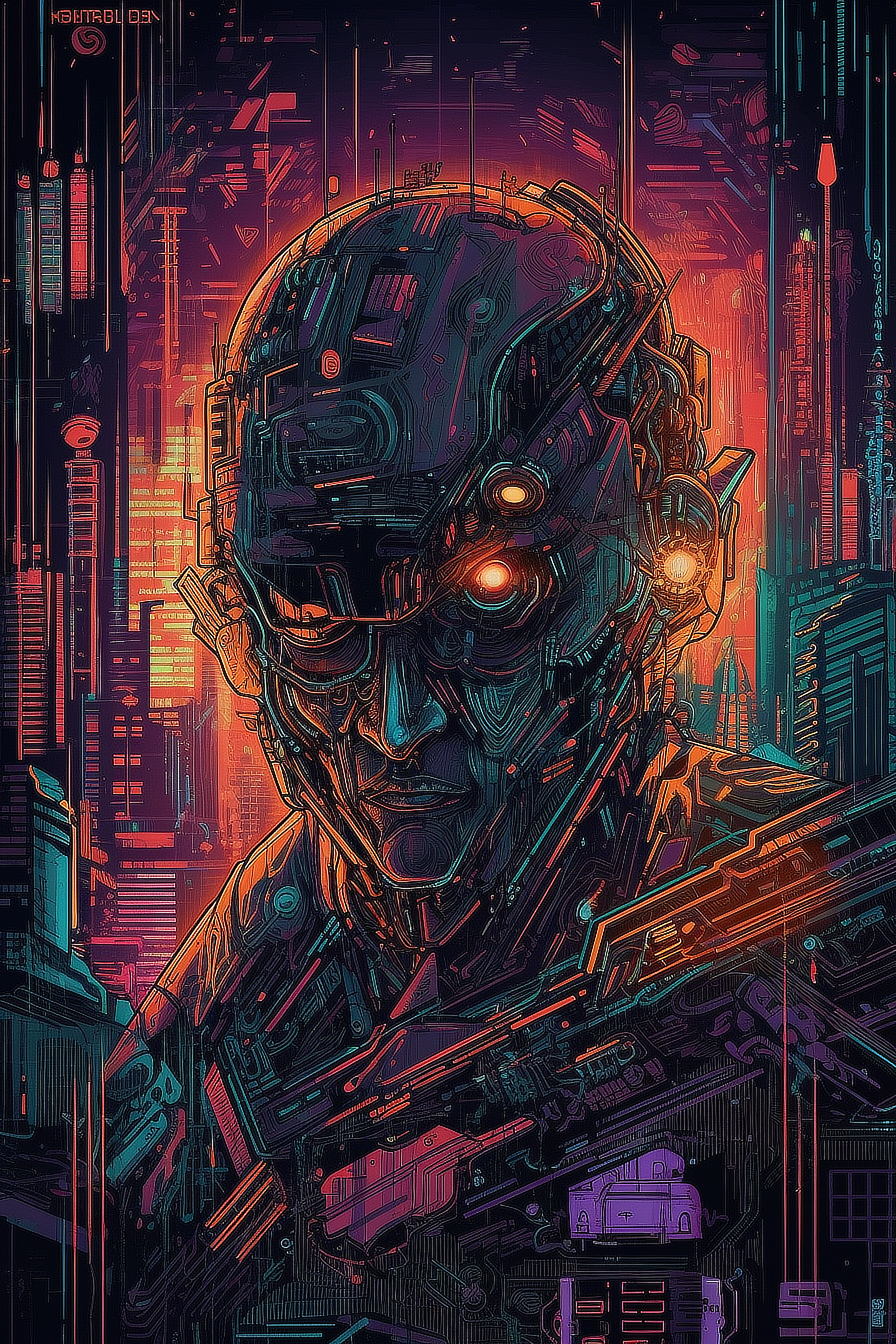 a man with a robot face