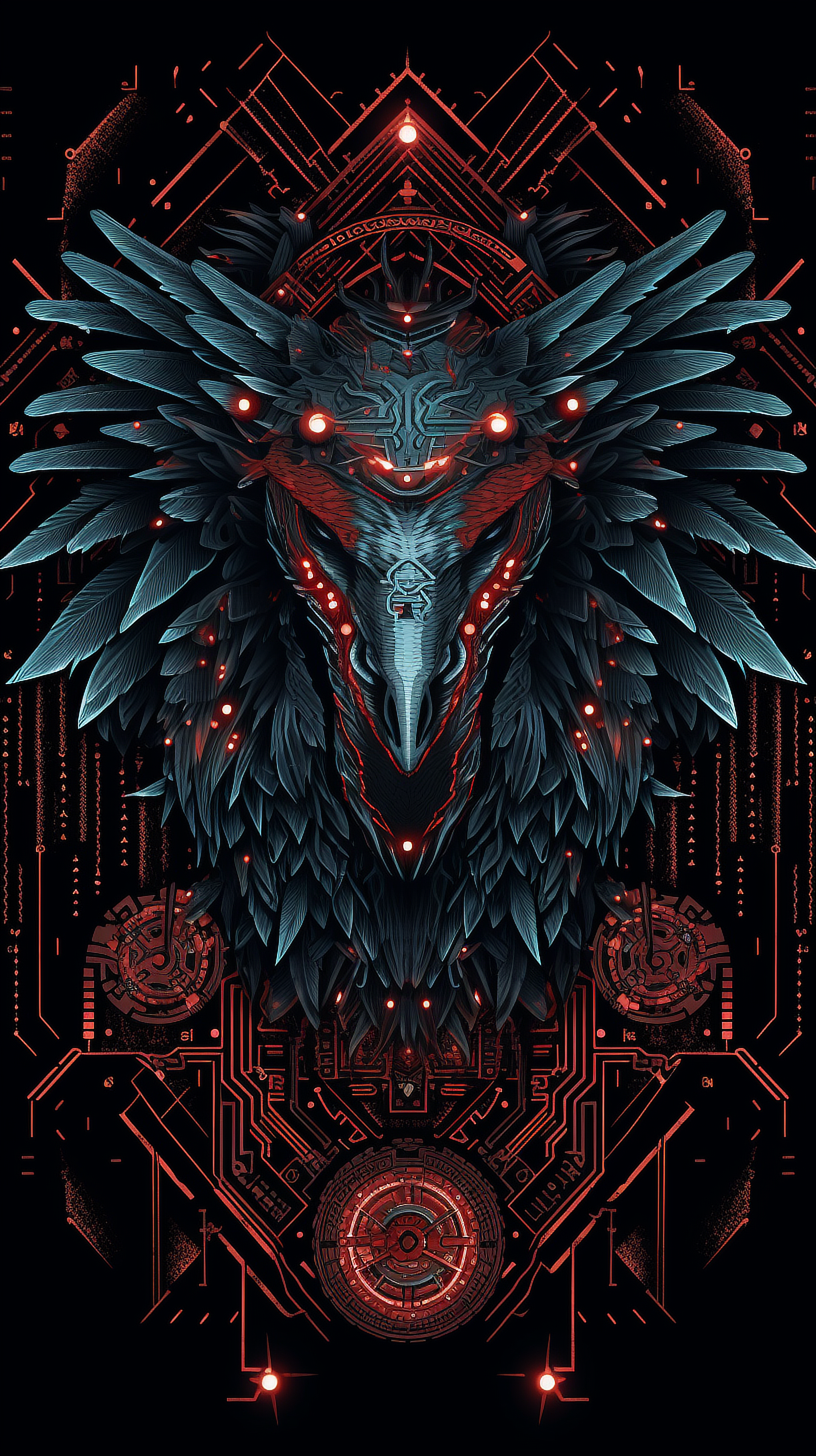 a digital art of a bird