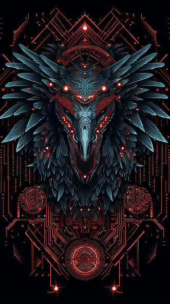 a digital art of a bird