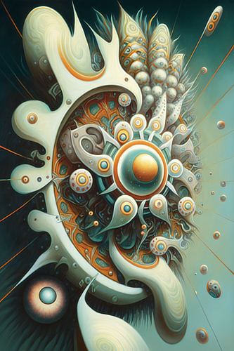 a colorful artwork of a spiraling structure