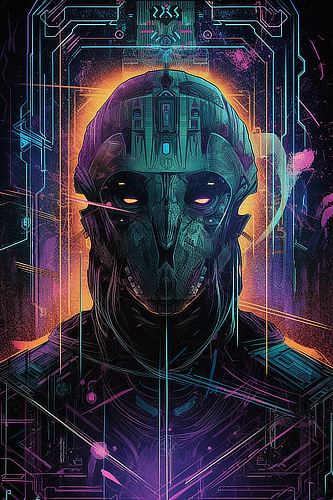 a digital art of a robot