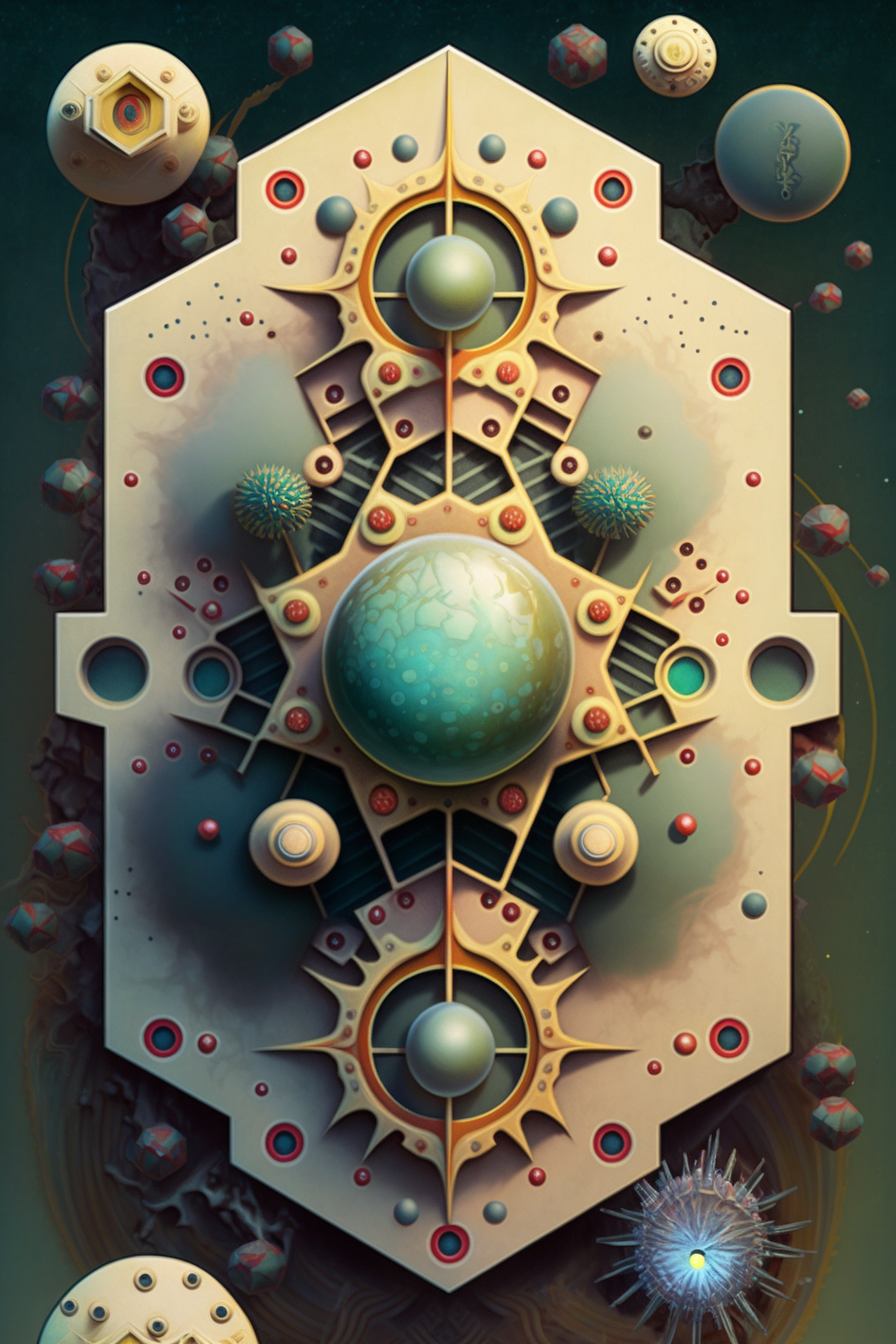 a computer generated artwork of a colorful structure