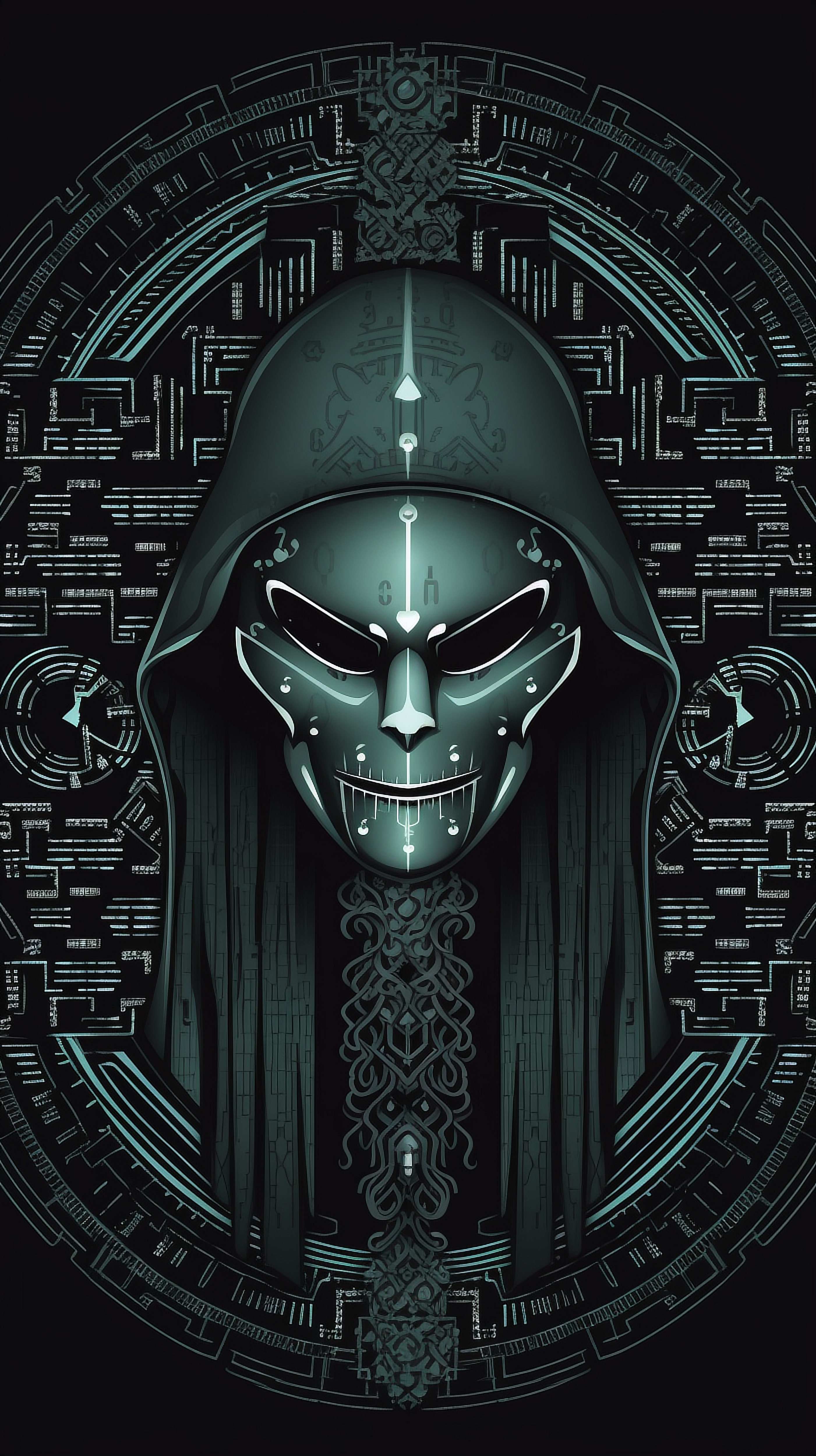 a digital art of a mask