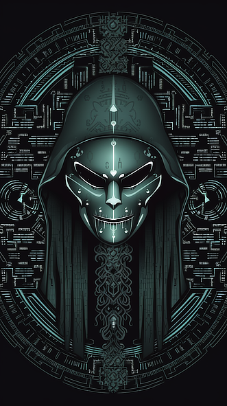 a digital art of a mask