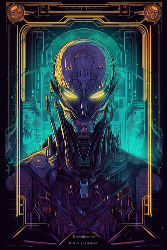 a poster of a robot