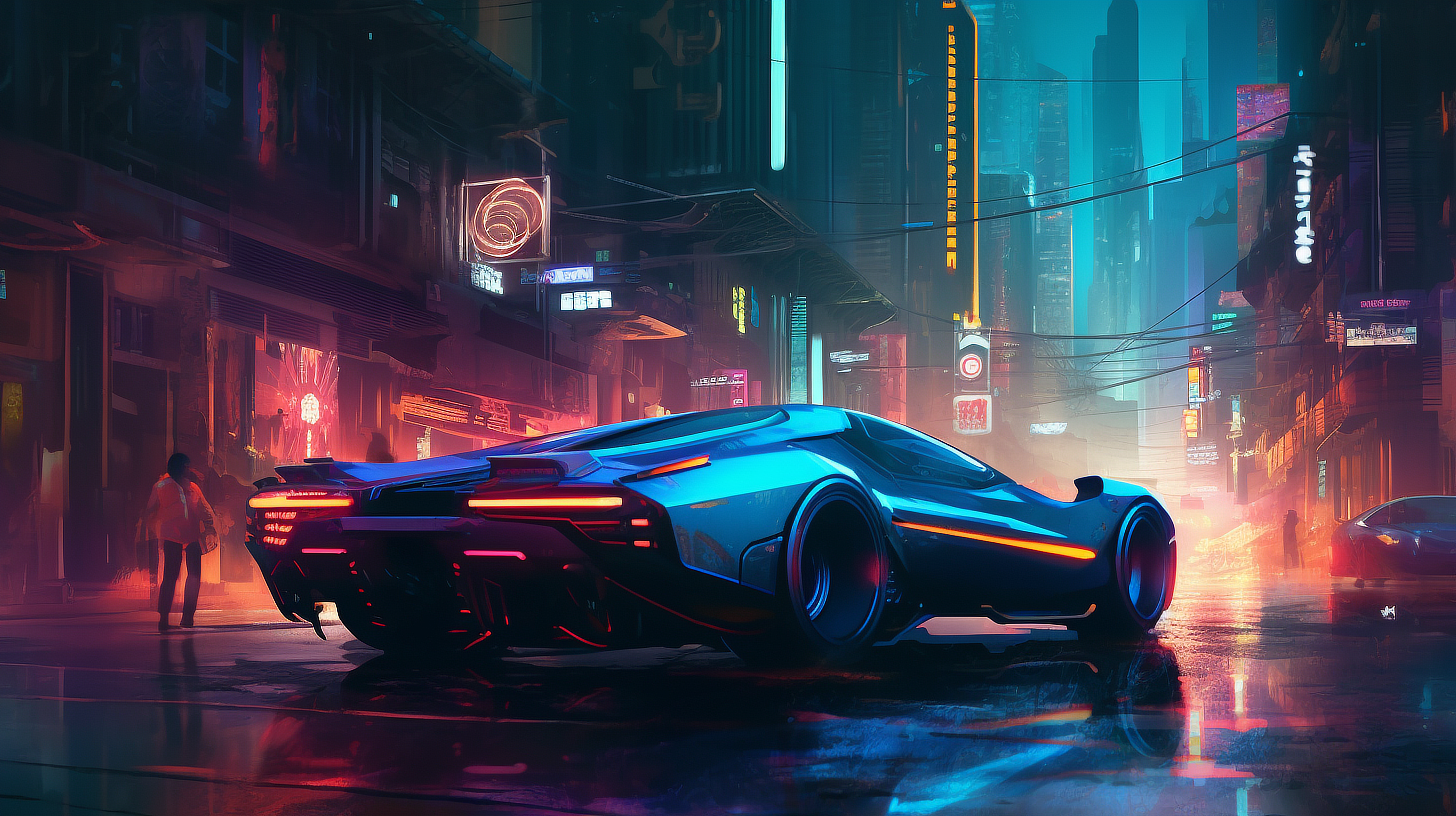 a futuristic car on a street