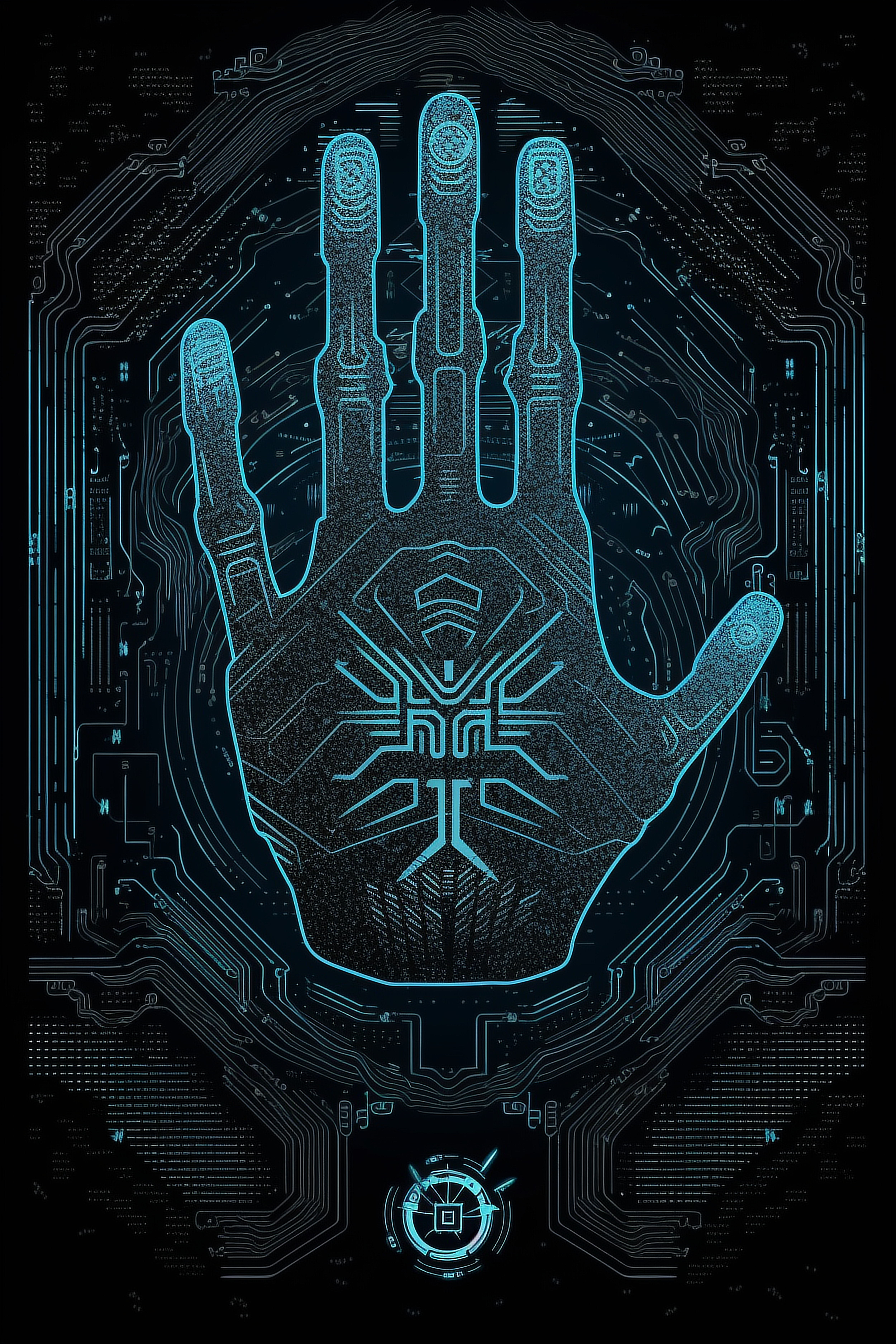 a hand with a circuit board