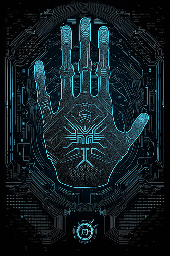 a hand with a circuit board
