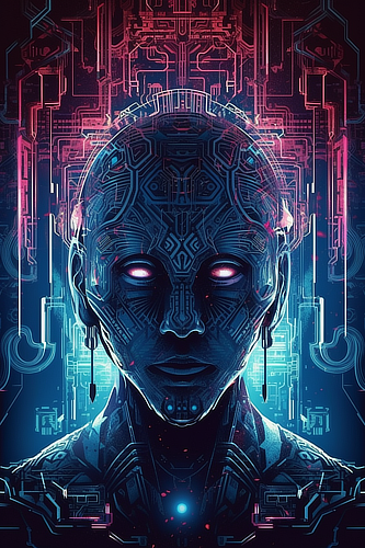 a person with glowing eyes