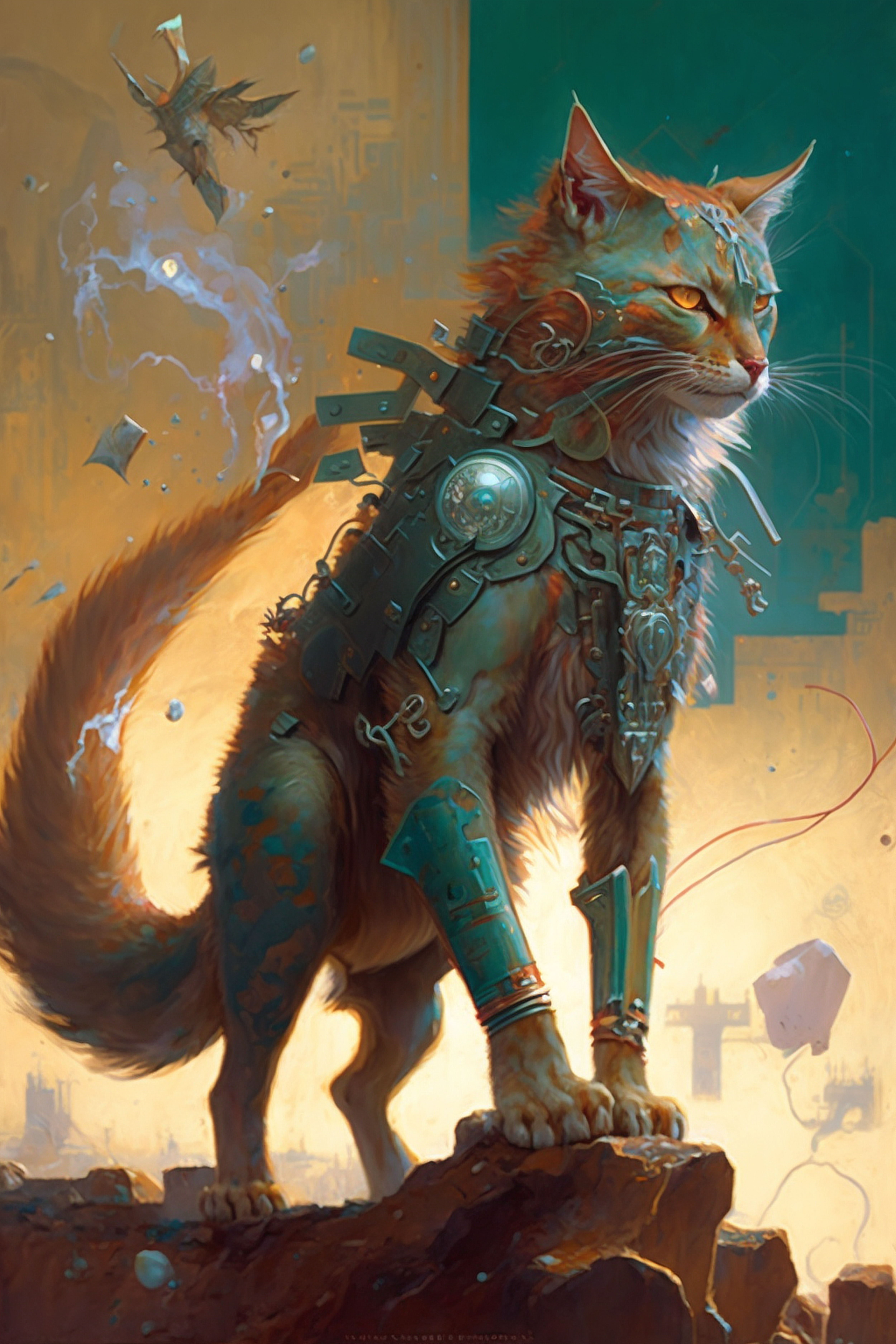 a cat wearing a garment