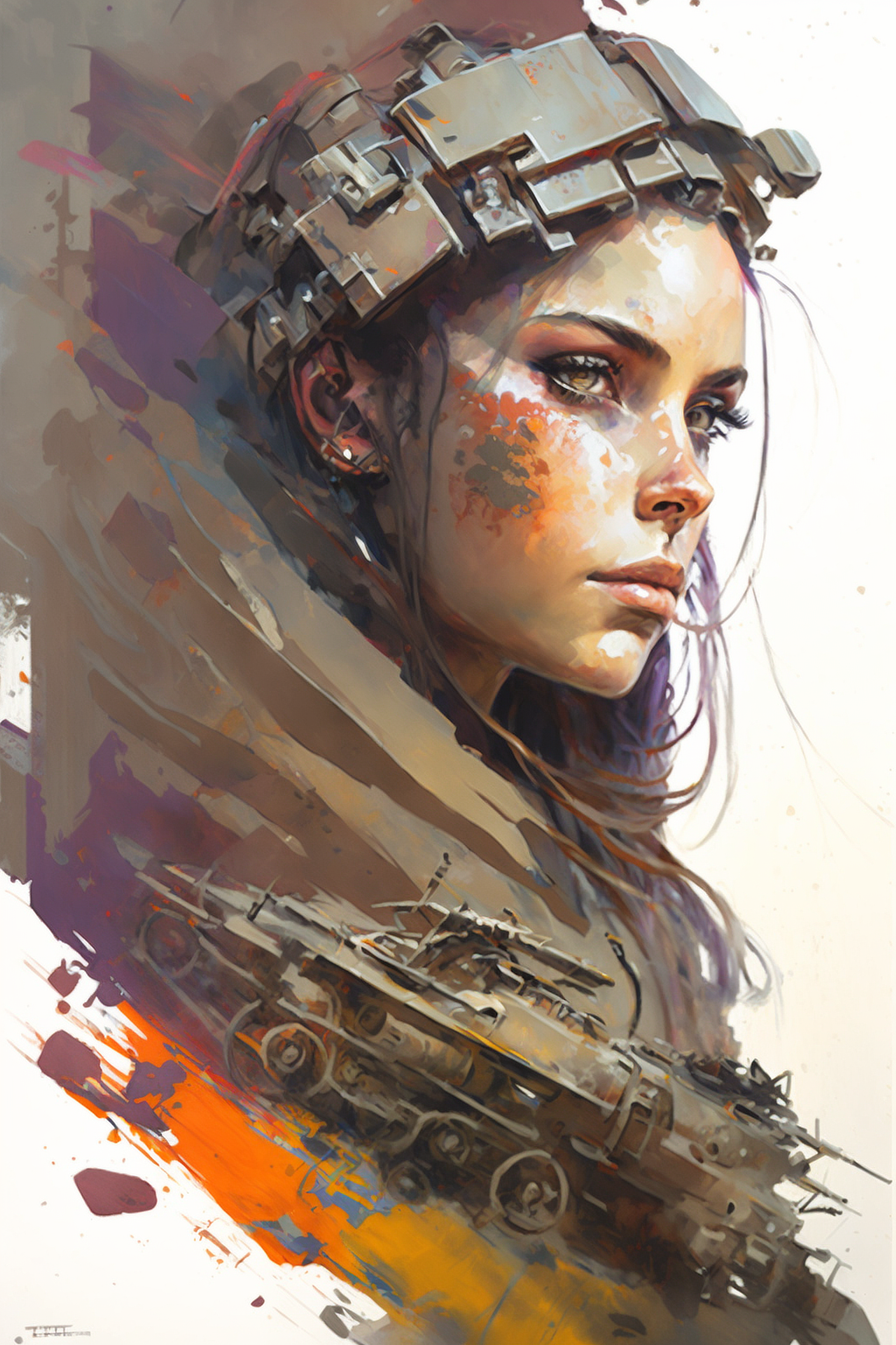 a woman with a helmet and a tank