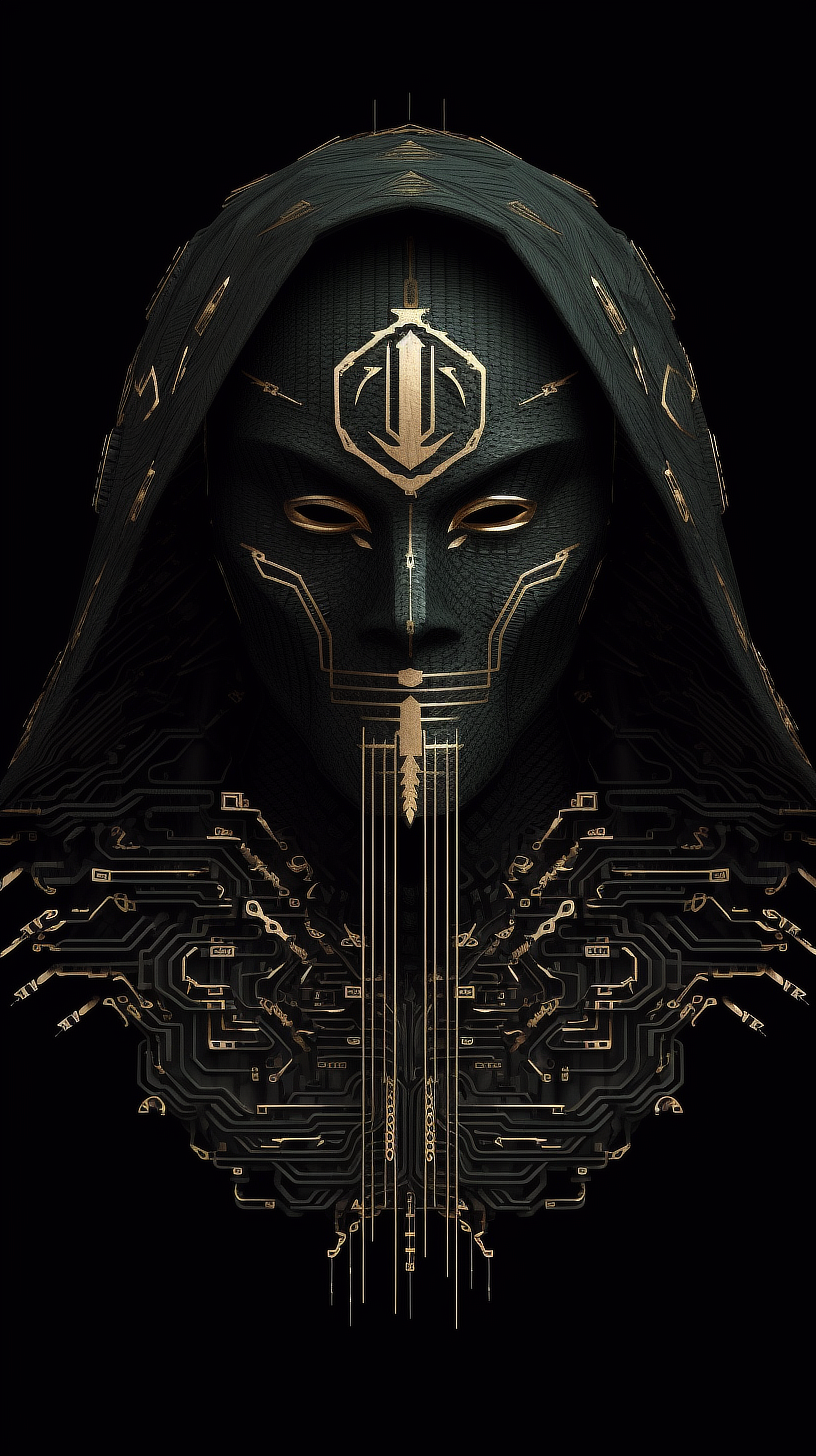 a person wearing a mask with a hood