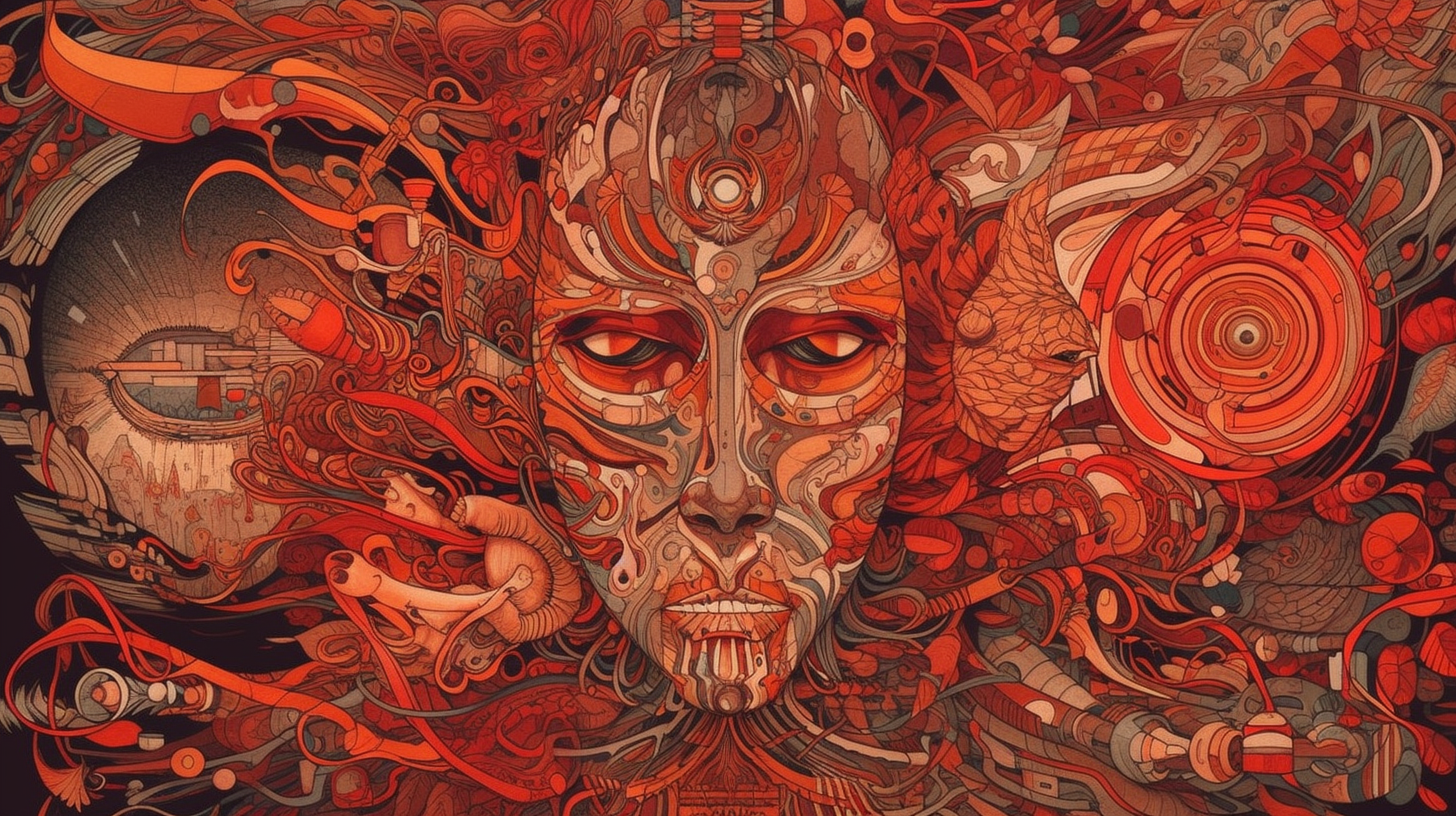 a colorful artwork of a person's face