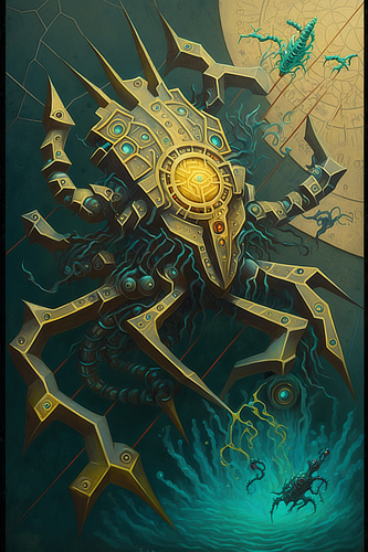 a artwork of a giant spider