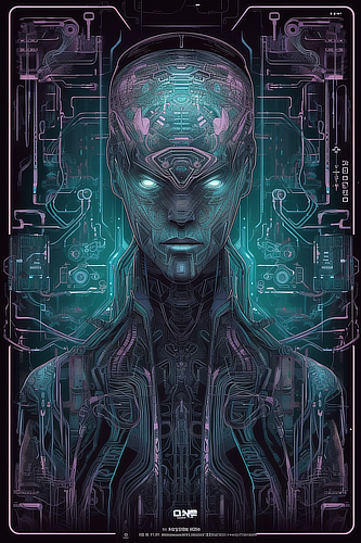 a digital art of a robot