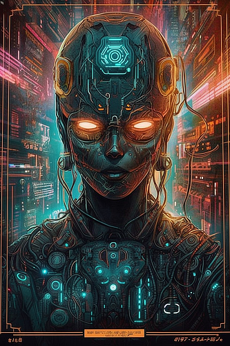 a woman in a robot garment