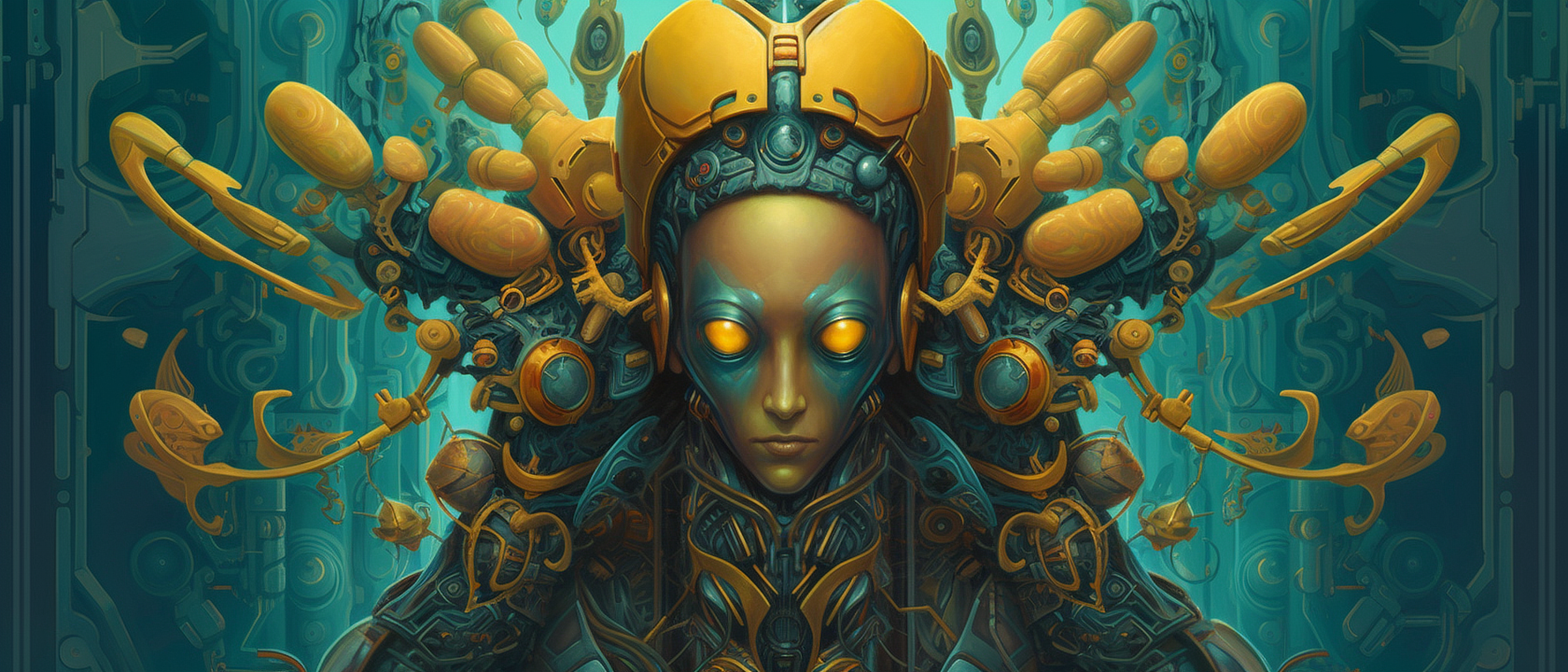 a digital art of a robot