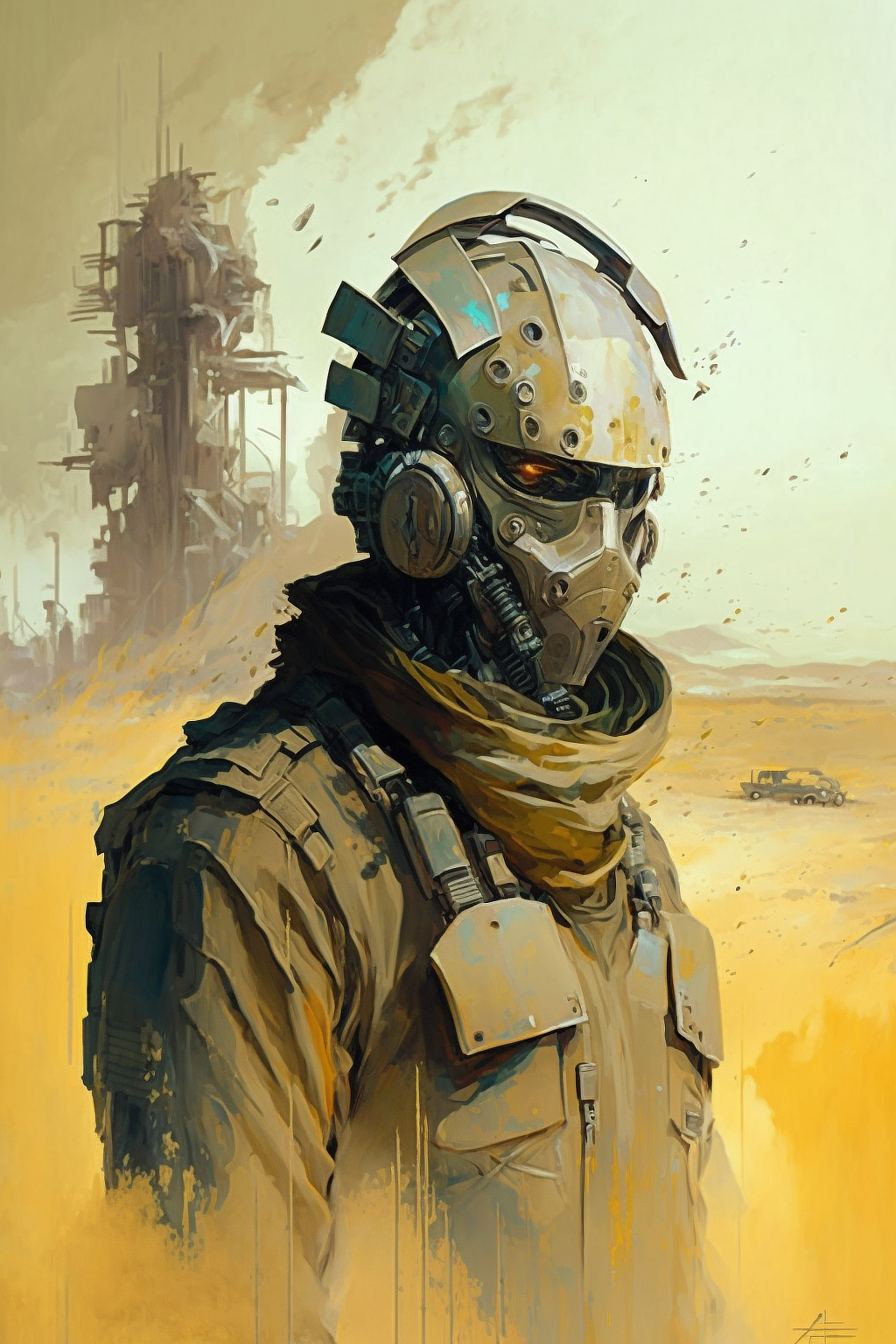 a person wearing a mask and helmet