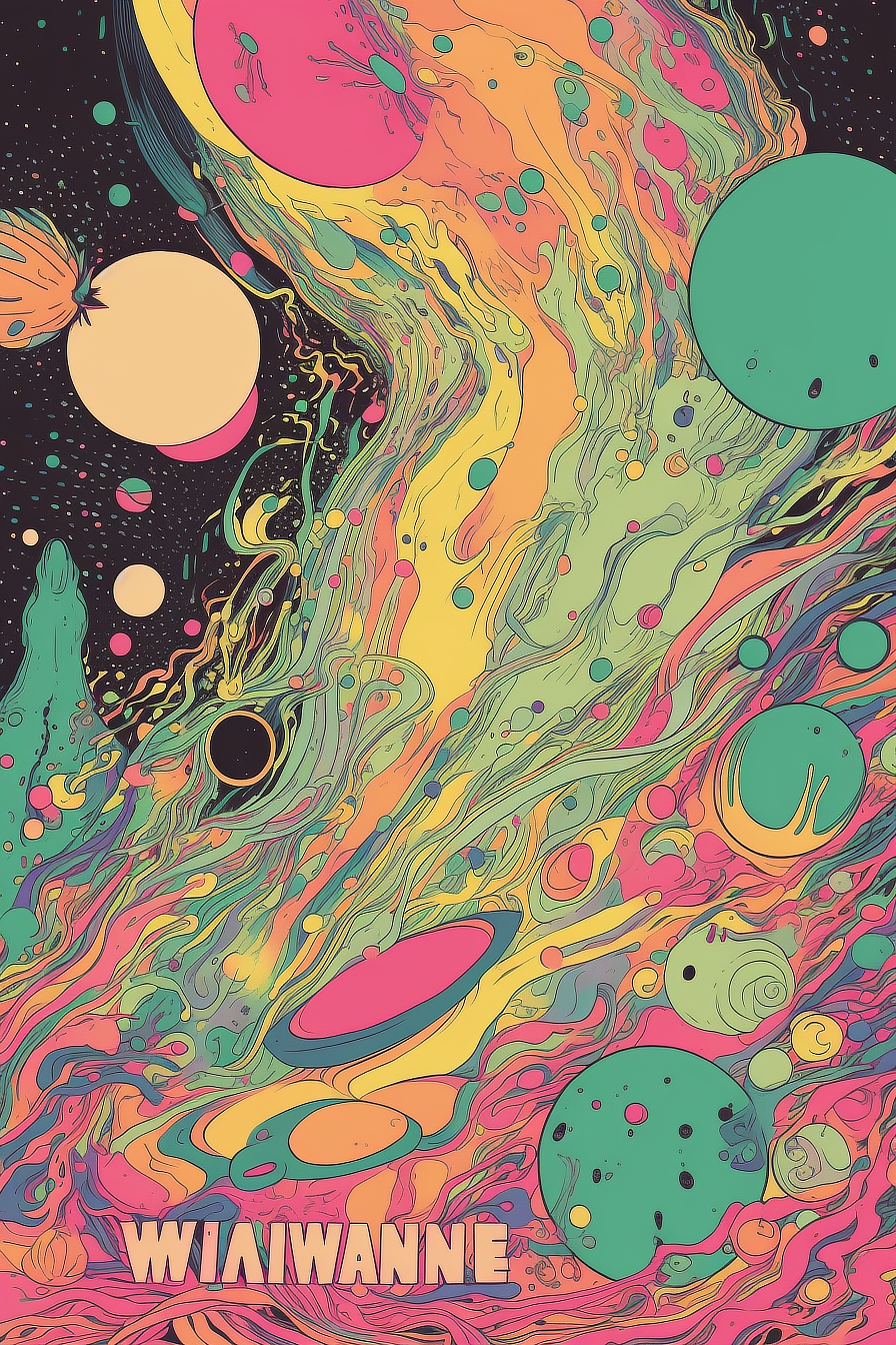 a colorful swirls and circles