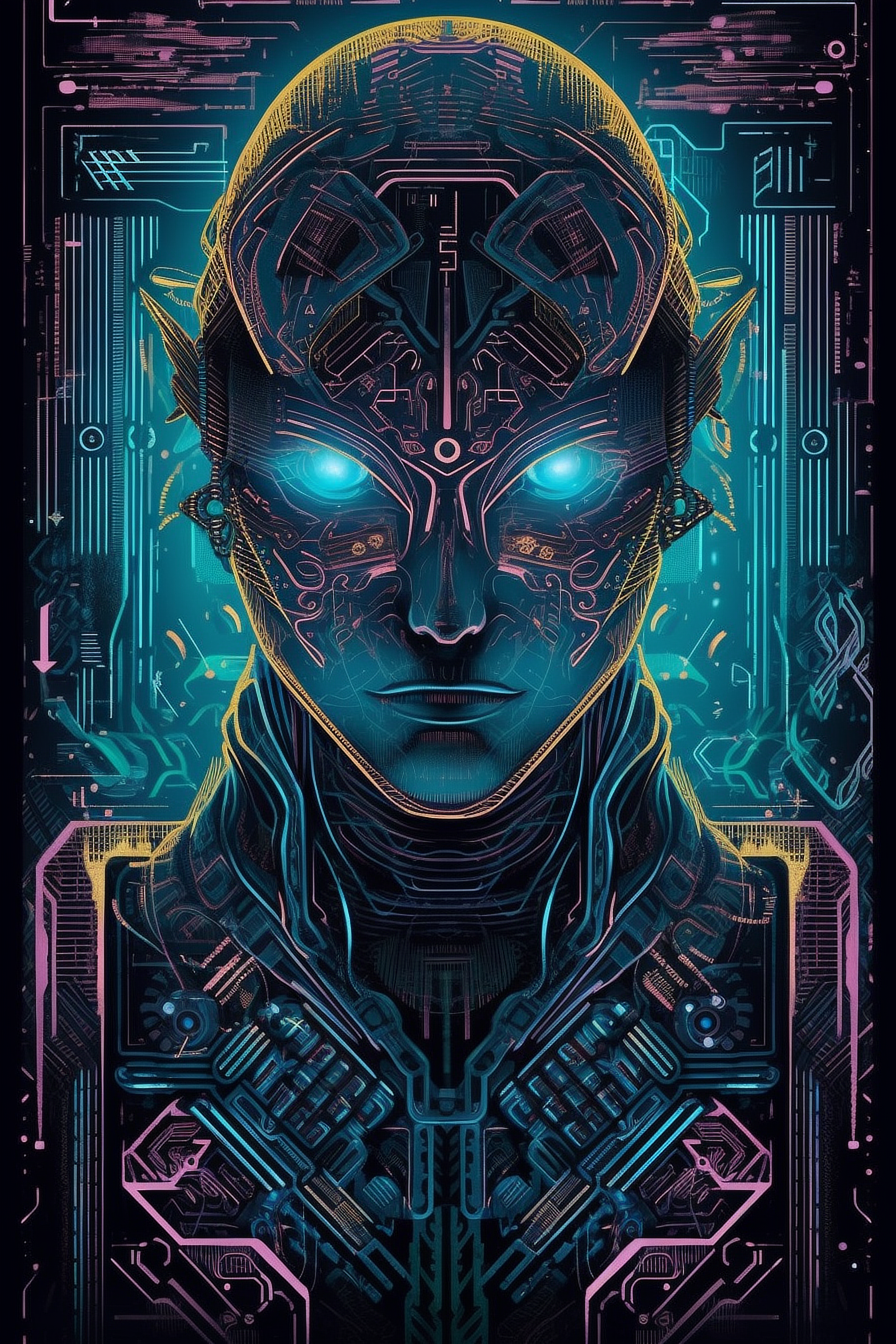 a digital art of a robot
