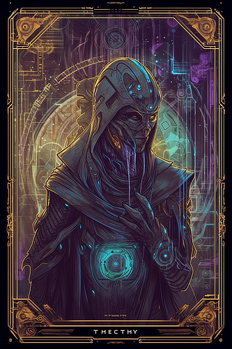 a digital art of a person in a garment