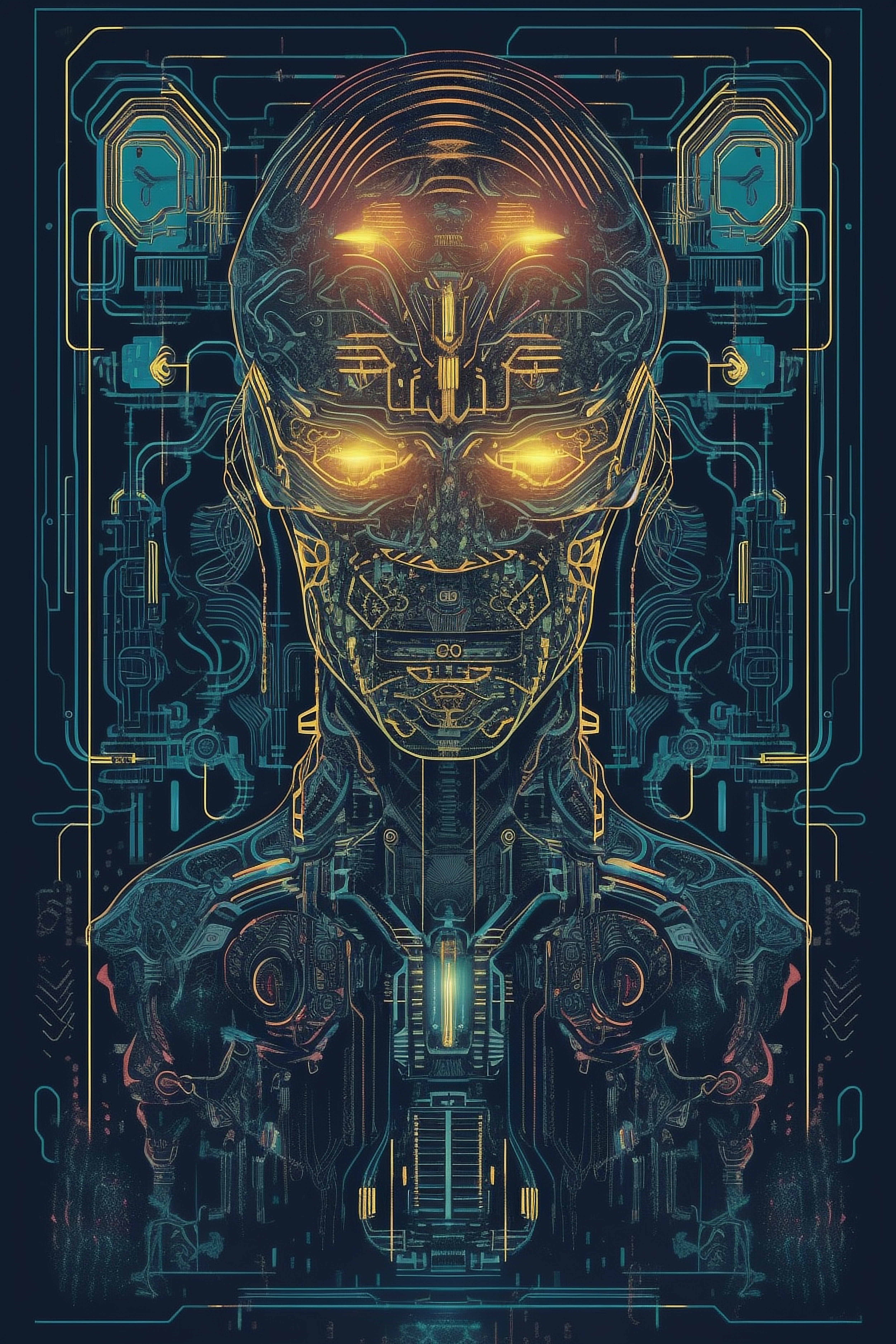 a digital art of a robot