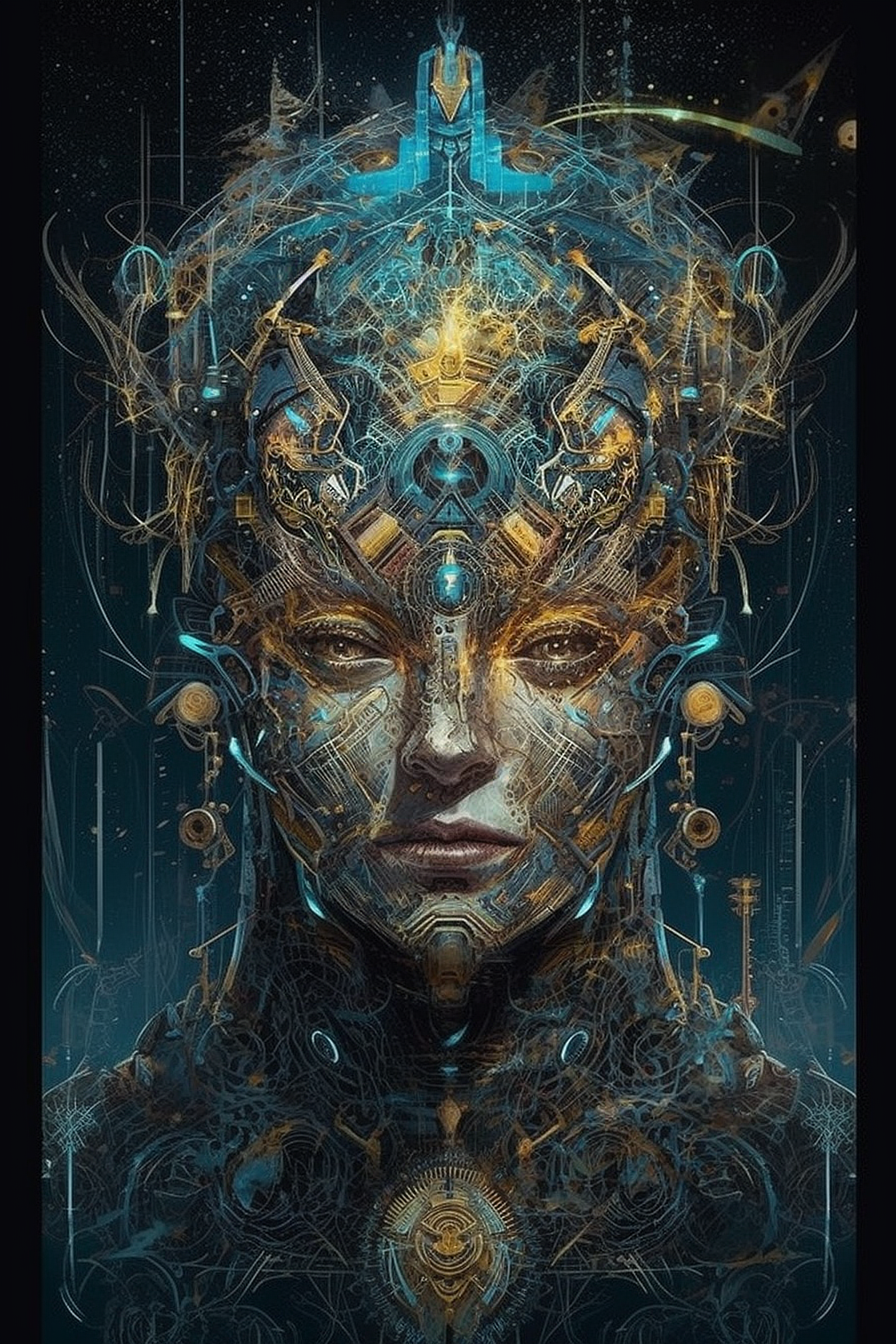 a digital art of a woman