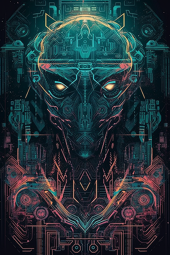 a digital art of a robot