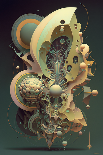 a digital art of a colorful object