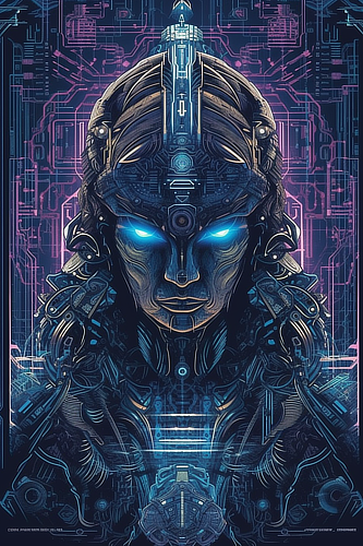 a poster of a robot