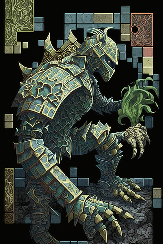 a cartoon of a monster holding a plant