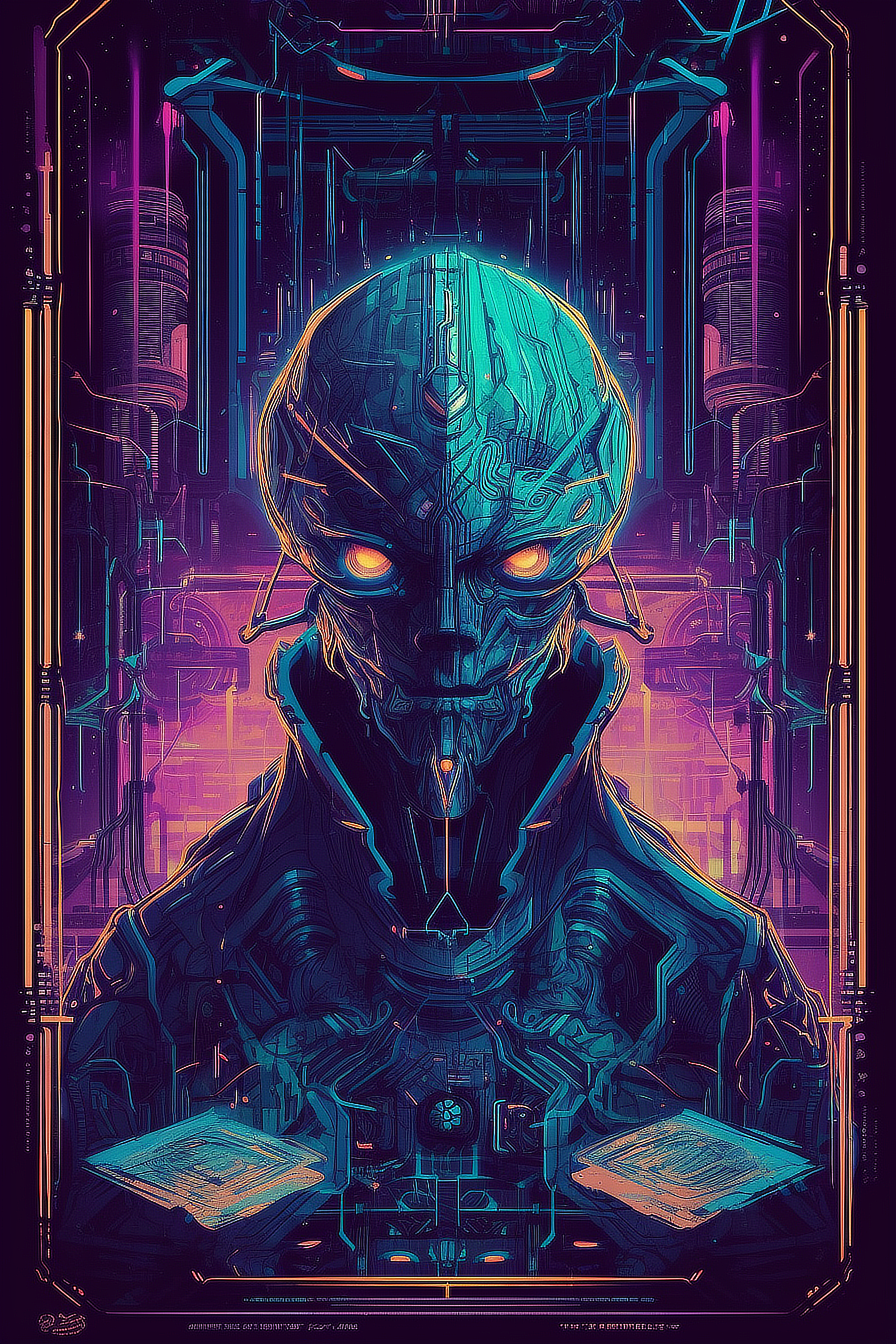 a digital art of a robot