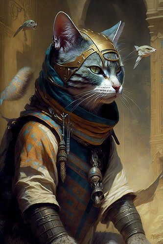 a cat wearing a garment