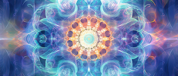 a colorful mandala with swirls and swirls