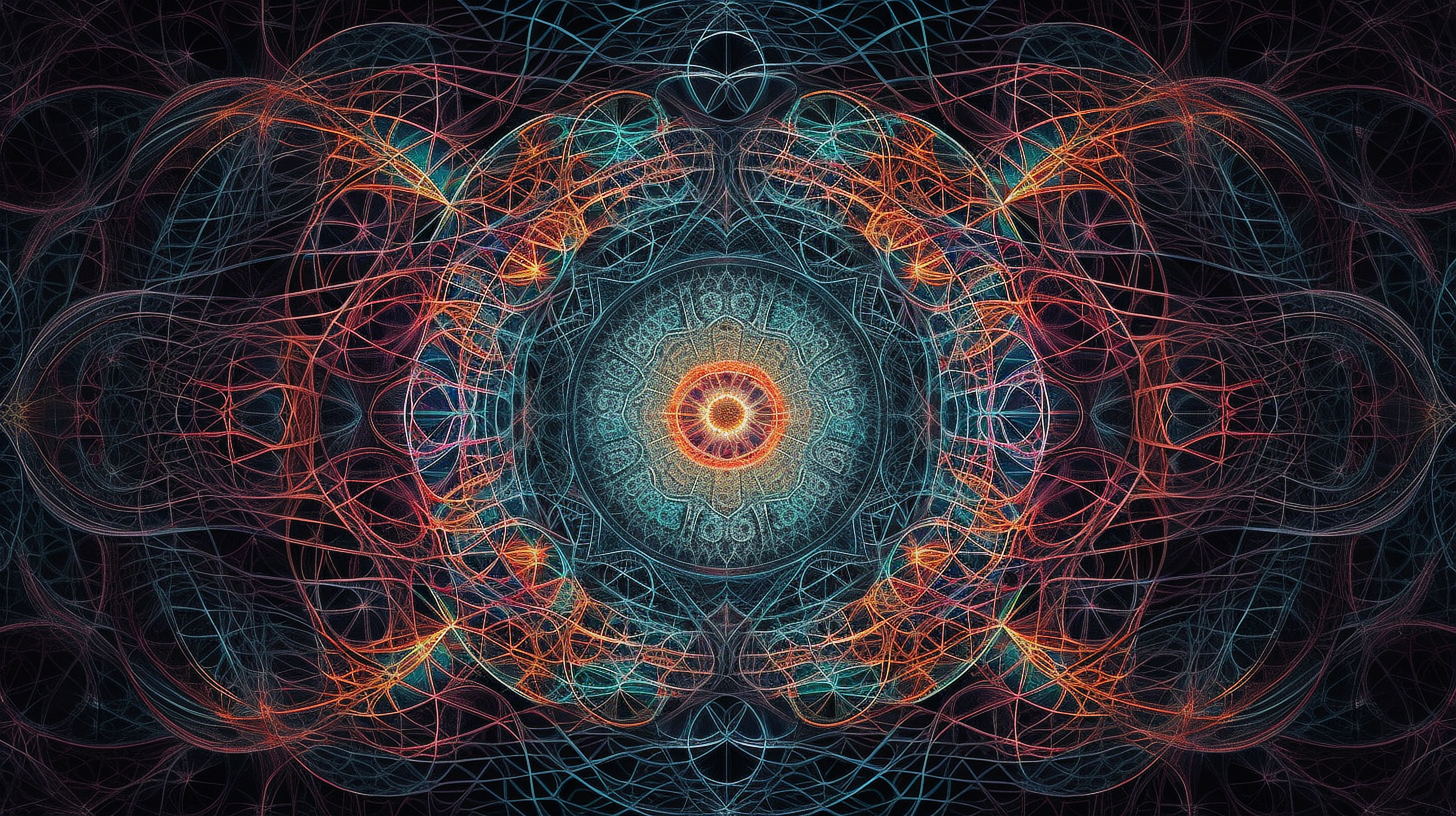 a colorful pattern with lines and dots