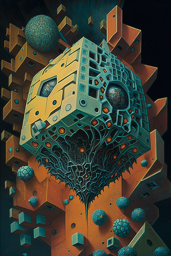 a colorful cube with holes and holes