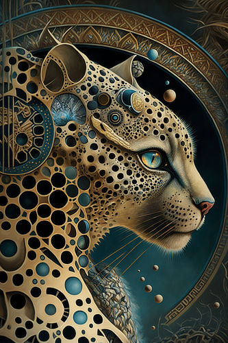 a painting of a cheetah