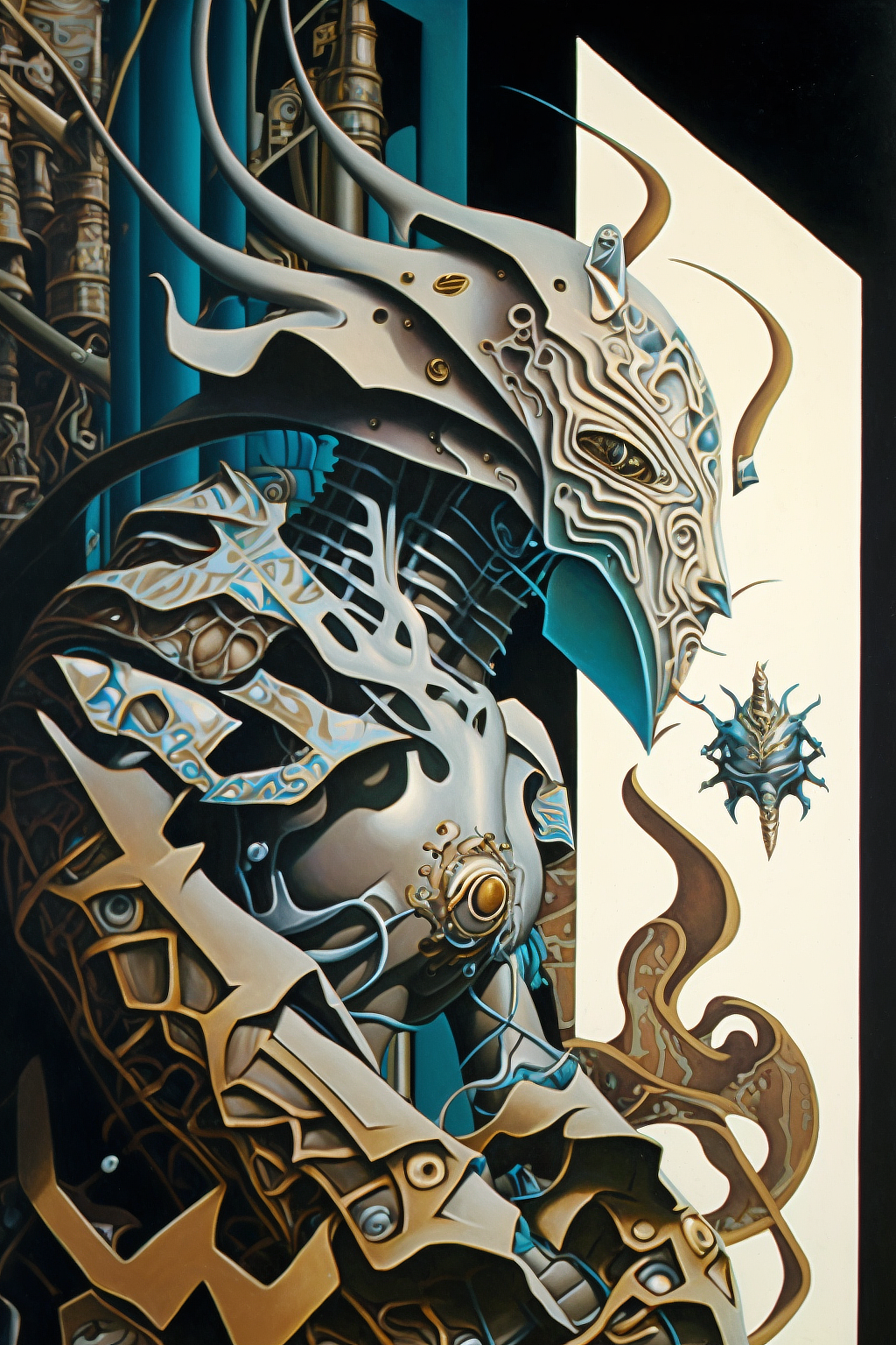 a painting of a robot