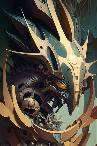 a digital art of a robot