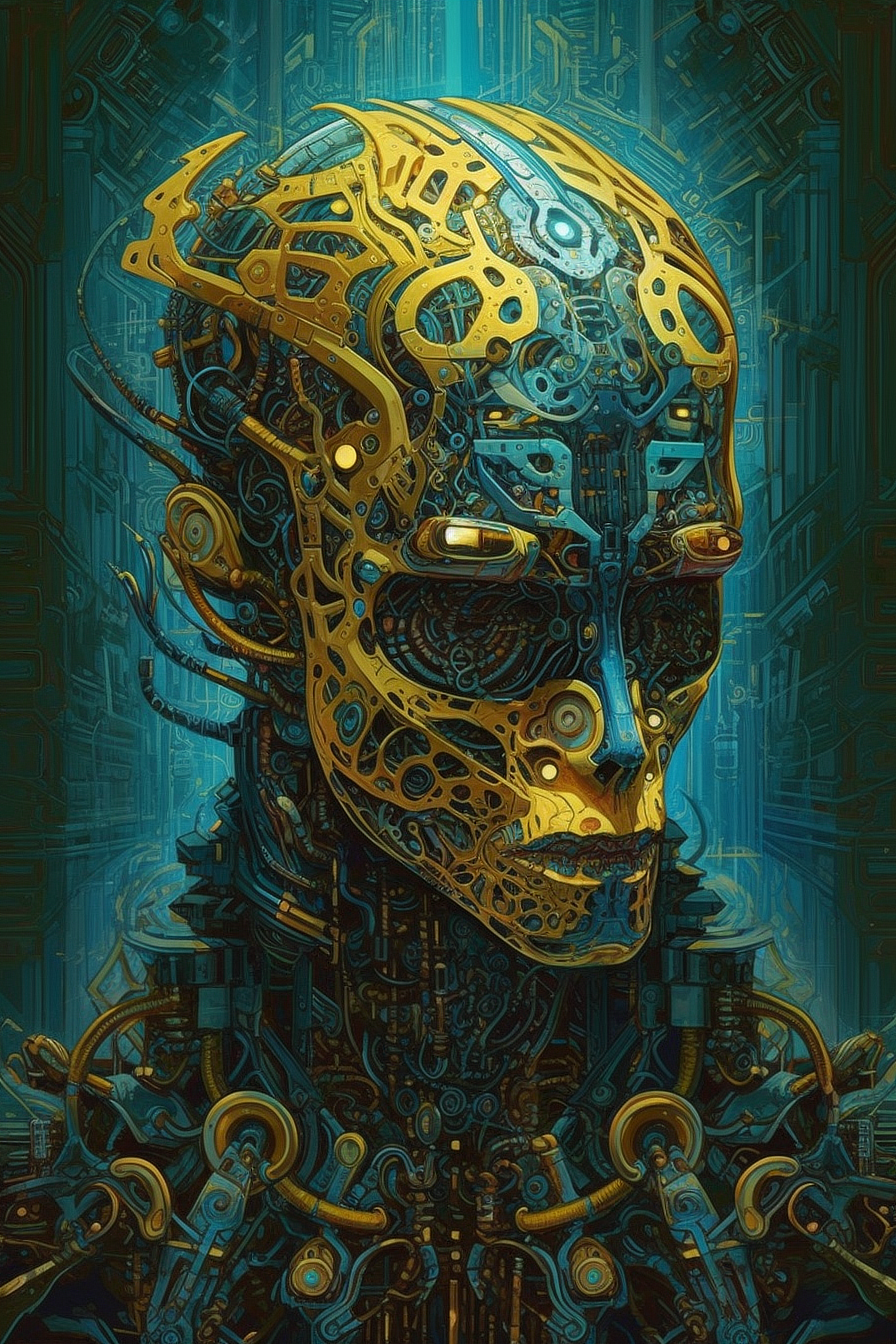 a robot with a metal face