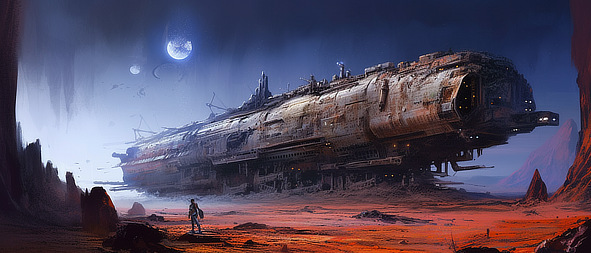 a man standing next to a large ship