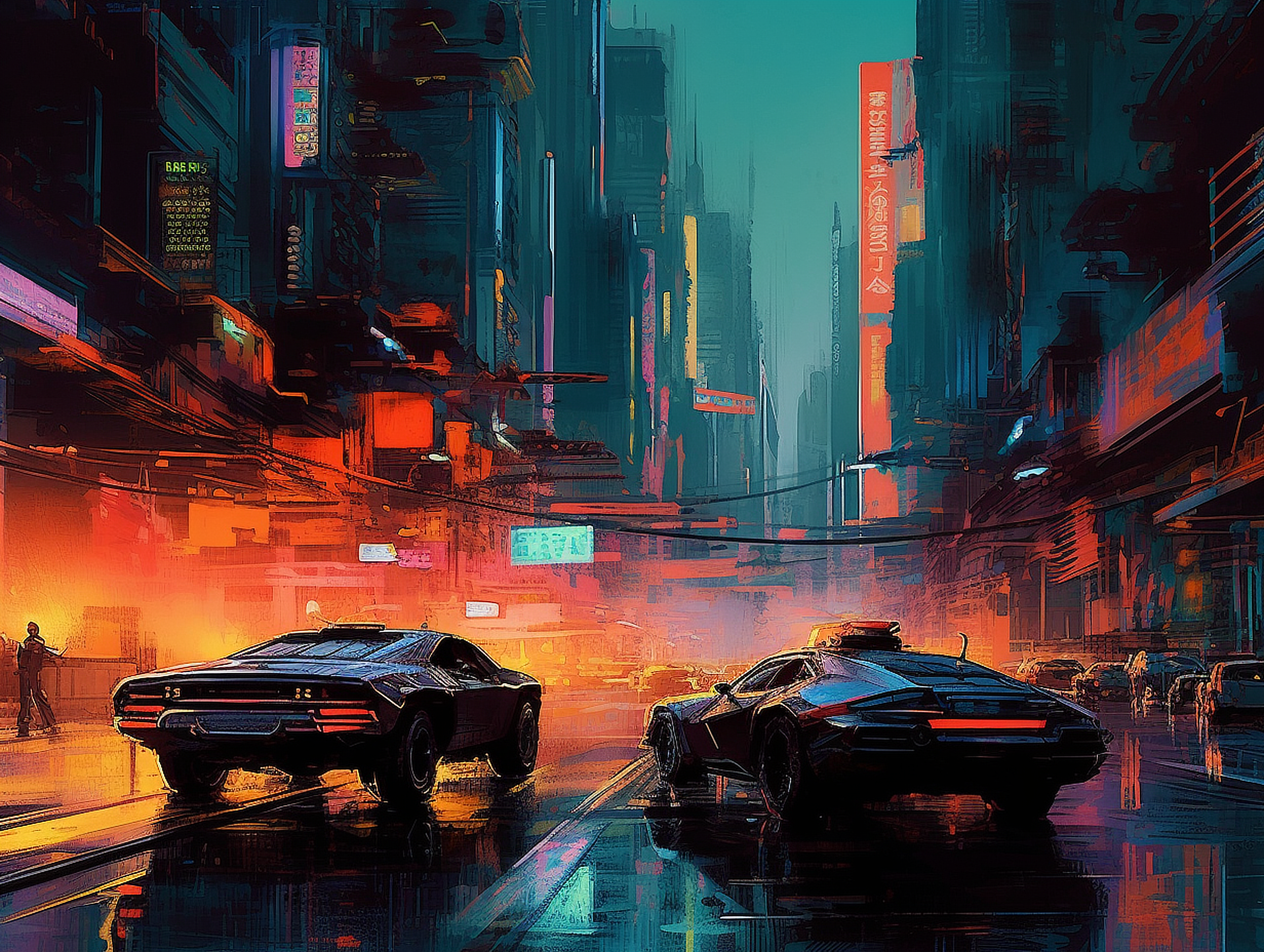 a car driving on a street